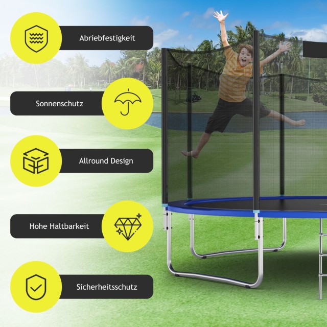 Costway Ανταλλακτικό Εξωτερικό Δίχτυ Ασφαλείας Trampolin με Φερμουά...