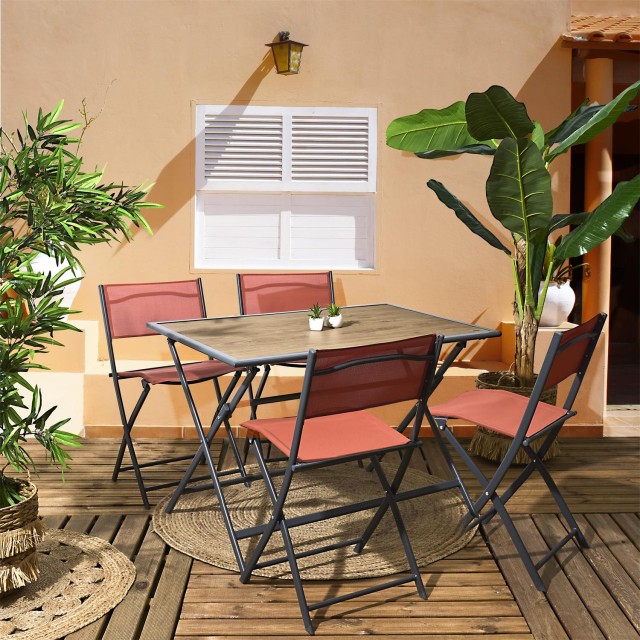 Home Deco Factory Μαύρο Μεταλλικό Τραπέζι με Ξύλινη Υφή, 110 x 71 x...