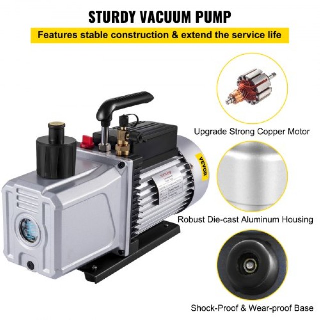Διπλής Σκηνής Αντλία Κενού VEVOR 12CFM 340 L/min 1/4  12CFM1HPSJZKB0001V2