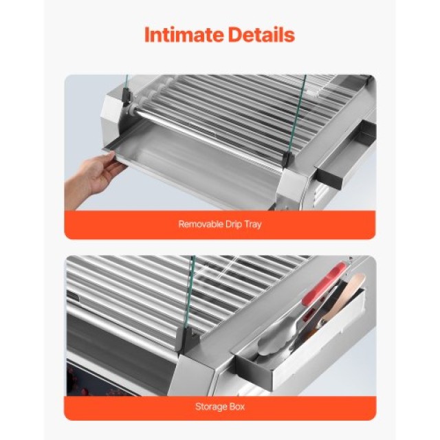 VEVOR Ηλεκτρική Συσκευή Ψησίματος Hot Dog 2200W SYGDSRGJ11GF8O3OPV2
