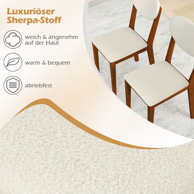 Costway Διπλό Σετ Καρέκλες Τραπεζαρίας με Μαξιλαρωτό Κάθισμα και Χω...