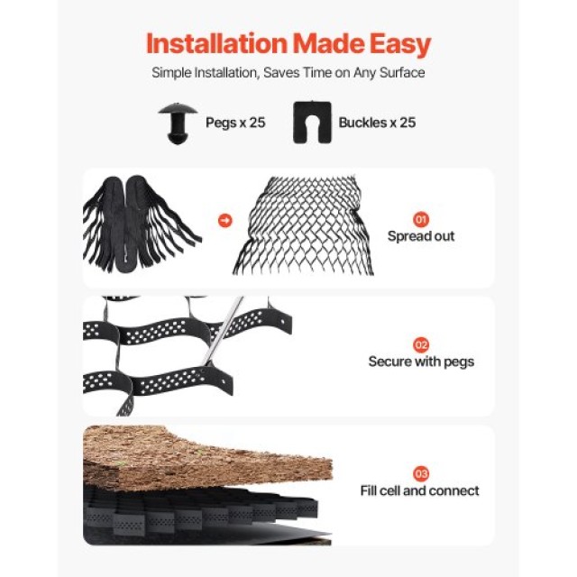 VEVOR Κυψελωτό Πλέγμα Εδάφους 2 Βάθος, 520x270 εκ. JDWG2INCH179URD1... VEVOR Κυψελωτό Πλέγμα Εδάφους 2 Βάθος, 520x270 εκ. JDWG2INCH179URD1...