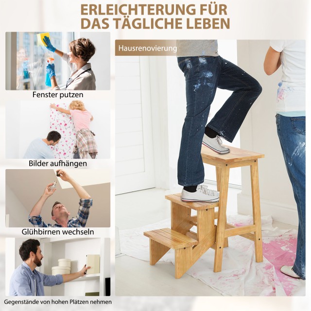 Costway Τρίσκαλο Σκαμπό από Ξύλο Καουτσουκόδεντρου με Αντιολισθητικ... Costway Τρίσκαλο Σκαμπό από Ξύλο Καουτσουκόδεντρου με Αντιολισθητικ...