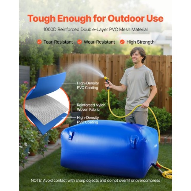 VEVOR Αποθηκευτική Σακούλα Νερού 105.7 Γαλόνια (400L) - Αναδιπλούμε...