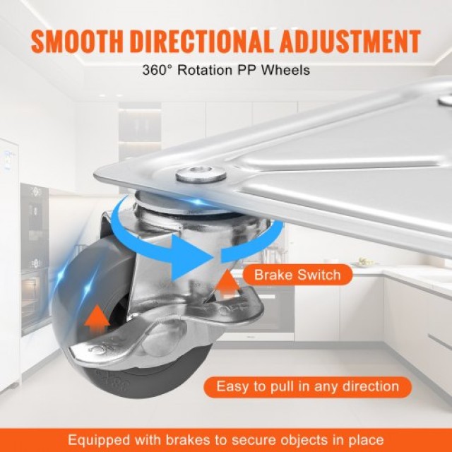 VEVOR Καρότσι Επίπλων με Ρόδες 360° & Χάλυβα, 500 lbs Ικανότητα Μεταφοράς  JYXTKH4500LBSW6MUV0
