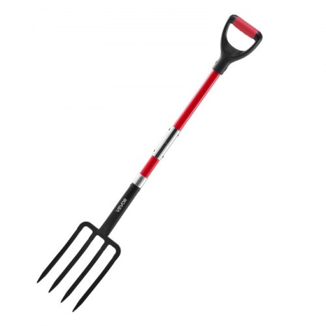 VEVOR Πιρούνα Κήπου 4 Δόντια με Λαβή Fiberglass 45 ιντσών Βαρέως Τύ...
