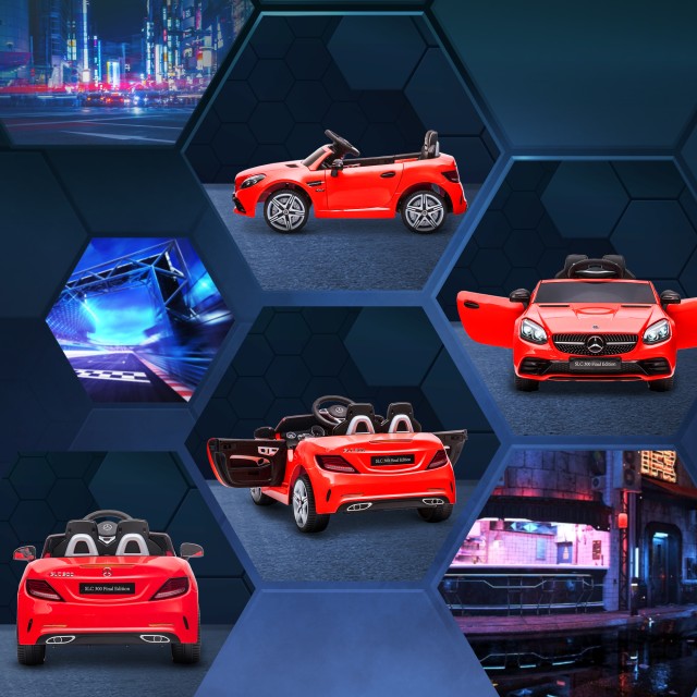 AIYAPLAY Ηλεκτρικό Αυτοκίνητο για Παιδιά Άδεια Mercedes SLC 300 με Τηλεχειριστήριο σε PP και Μέταλλο 107x62.5x44 cm Κόκκινο 370-