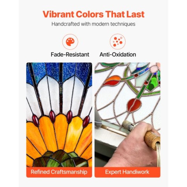 VEVOR Τζάμι Βιτρώ Τύπου Tiffany με Αλυσίδα 36 x 18 Ίντσες BYXCSBLBB... VEVOR Τζάμι Βιτρώ Τύπου Tiffany με Αλυσίδα 36 x 18 Ίντσες BYXCSBLBB...