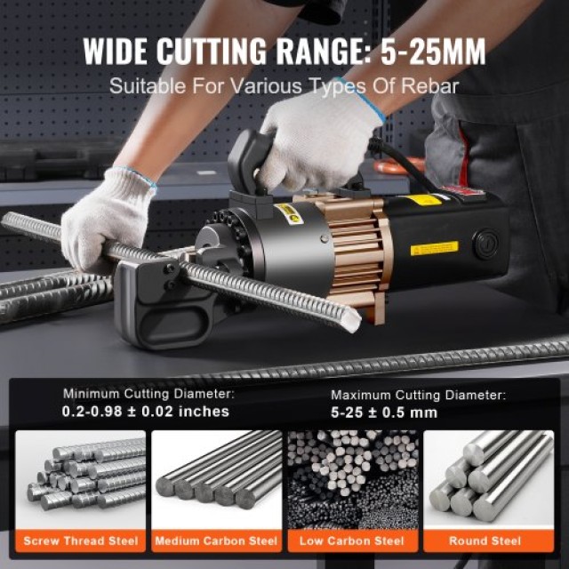 VEVOR  Κοπτικό Ράβδων Υδραυλικό 2000W έως 25mm GJQDJQX25MMLA0C7XV2