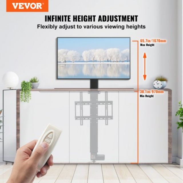 VEVOR Μηχανοκίνητη Βάση Τηλεόρασης 28 για 26-57 με Τηλεχειριστήριο  DSZJ700MM50YC0001V2