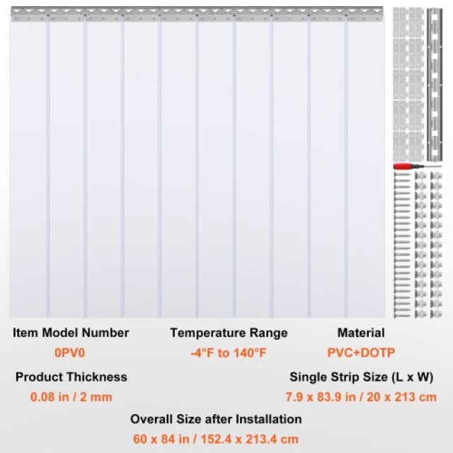 Διαφανής Πόρτα PVC VEVOR 60 x 84 για Ψυγείο/Καταψύκτη  PZMLPZXPTLGG...