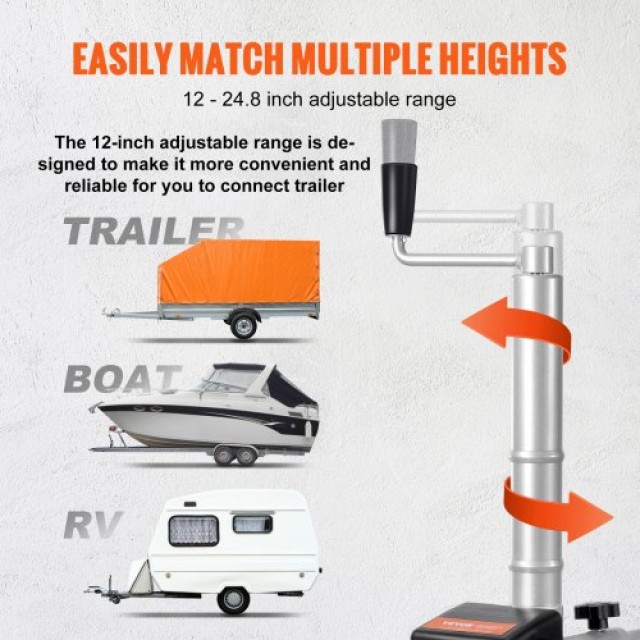 Ηλεκτρικό Ρυμουλκό VEVOR, 5000lbs, 350W, 12V, 22 ft/min, 12-24.8 Ύψος, 8 Ελαστικό  YXDDQYCYSB500477AV0