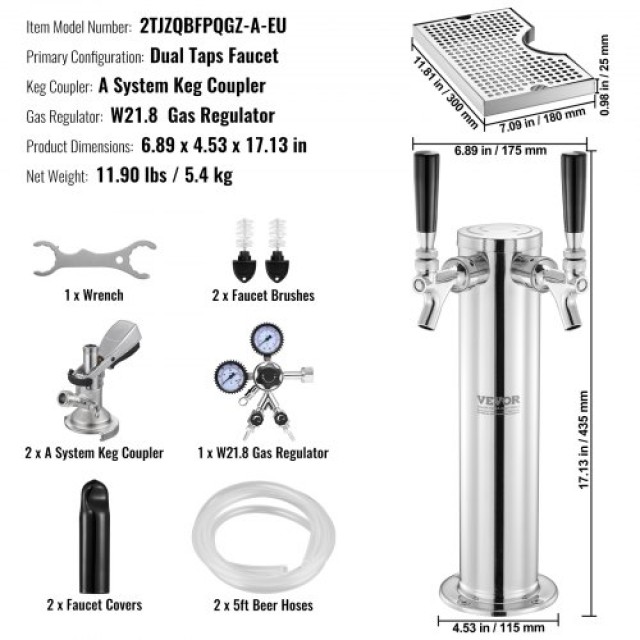 Διπλή Βρύση Κεγκερατέρ VEVOR & Ζεύκτης A-System  LTJZSBDYQOHQCF7KMV0