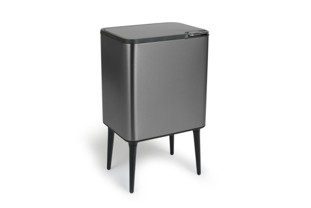 Κάδος Απορριμμάτων Push Bin 36L 48 x 38 x 54,5 cm - Μεταλλικό Γκρι 8720604888034 Umuzi Cleaning