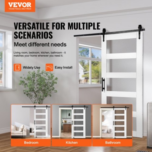 Σετ Συρόμενης Πόρτας VEVOR 42 x 84 Ξύλο & Γυαλί  BLGCMTZSMMKBKWTW9V0