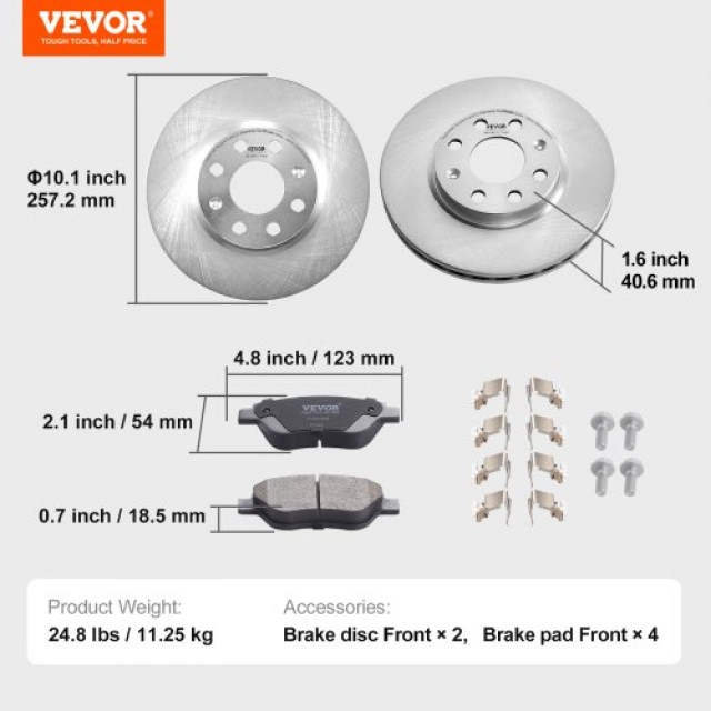 Σετ Κεραμικών Δισκόπλακων & Τακακιών VEVOR για Vauxhall Adam/Corsa D  QCCCPTZTYVAU7K80QV0
