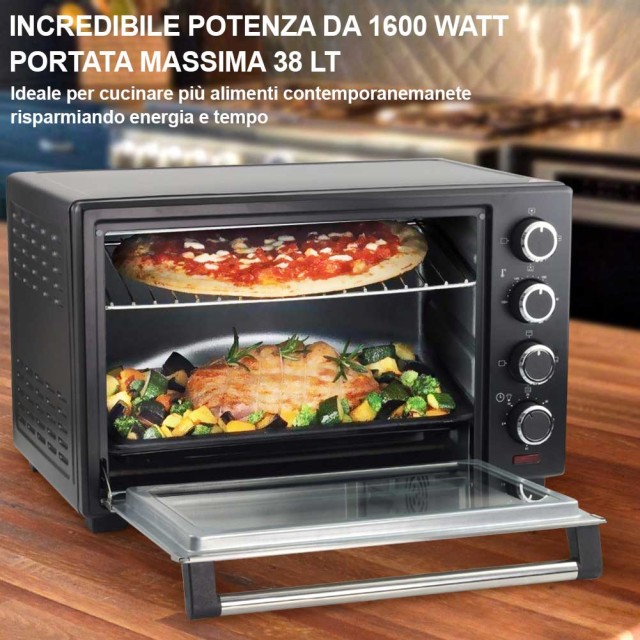 BAKAJI Ηλεκτρικός Φούρνος Με Αέρα  Fornetto 38 Lt στα 1600W με Gril...