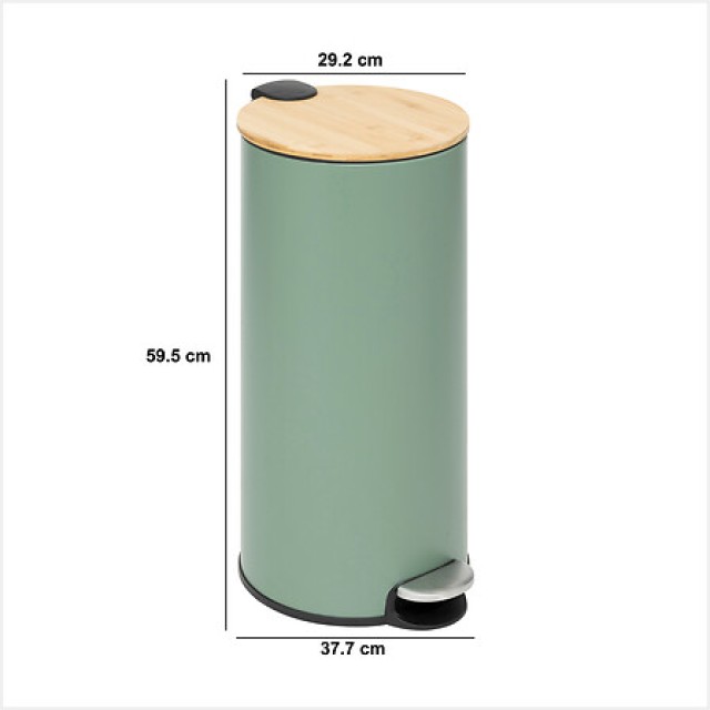 Ατσάλινος Κάδος Απορριμμάτων με Πεντάλ 30L 37,7 x 29,2 x 59,5 cm Πρ...