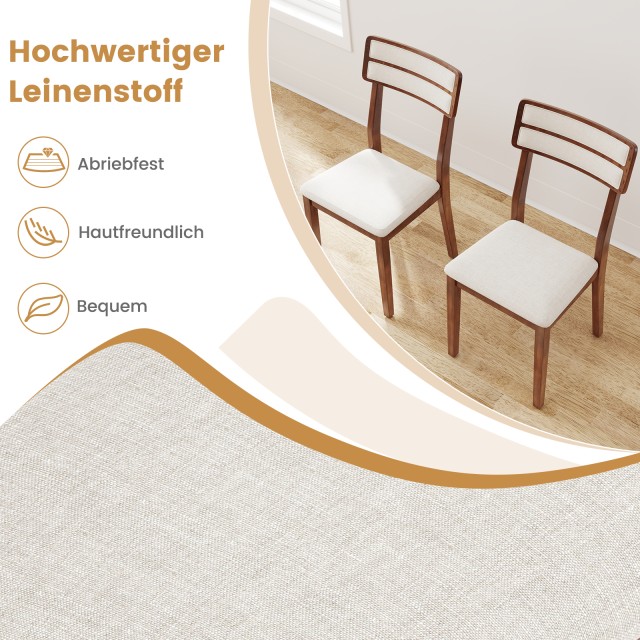 Costway Σετ 2 Καρεκλών Τραπεζαρίας με Μαξιλάρι και Πόδια από Ξύλο Κ... Costway Σετ 2 Καρεκλών Τραπεζαρίας με Μαξιλάρι και Πόδια από Ξύλο Κ...