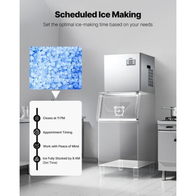 VEVOR Κεφαλή Μηχανής Παραγωγής Πάγου 181 kg/Ημέρα από Ανοξείδωτο Ατ...