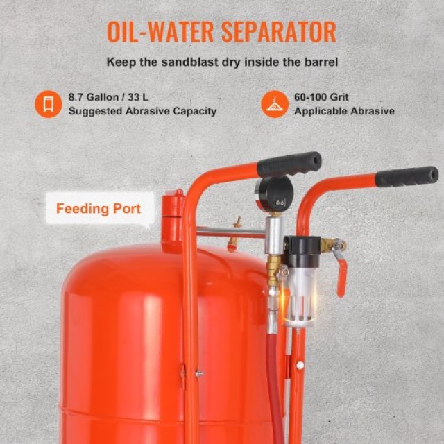 VEVOR Αμμοβολή 20 Γαλόνια 60-110 PSI με 4 Ακροφύσια  PSG20JL6125PUW...