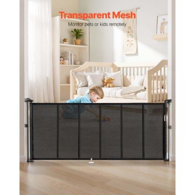 VEVOR Πτυσσόμενη Παιδική Πύλη 870mm Ύψος 1800mm Πλάτος Μαύρη WZSSMH...