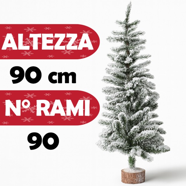 BAKAJI Χριστουγεννιάτικο Δέντρο με Χιόνι 90cm με 90 Κλαδιά και Ρεαλ...