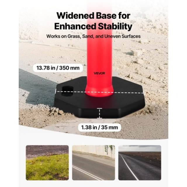 VEVOR 6 Πλαστικοί Οριοθέτες Κυκλοφορίας 1140mm με Βαρυδάκι GZDZJTJS...