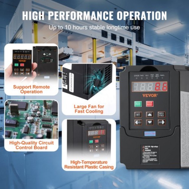 VEVOR VFD 1HP 0.75KW 3.5A 220V Είσοδος 1/3 Φάσεων, Έξοδος 3 Φάσεων ...