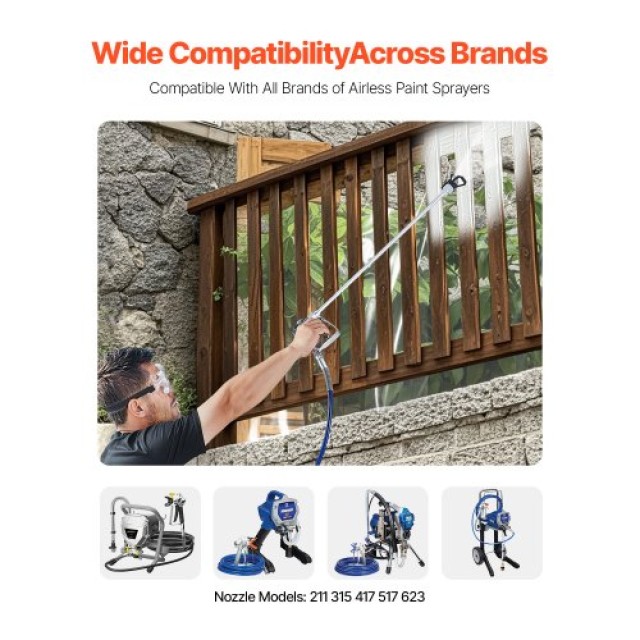 VEVOR Σετ Πιστολιού Βαφής Χωρίς Αέρα 3600PSI με Σωλήνα και Ράβδους Επέκτασης Φίλτρων GYWQPTJRGJPJ60PDZV0