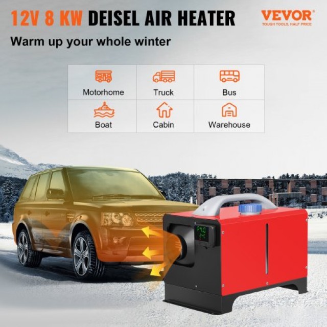 VEVOR Θερμαντήρας Diesel 8KW, 12V, για RV/Φορτηγά/Σκάφη, με LCD & Τηλεχειριστήριο  ZCJRQXHK8KWXKHYJ1V0