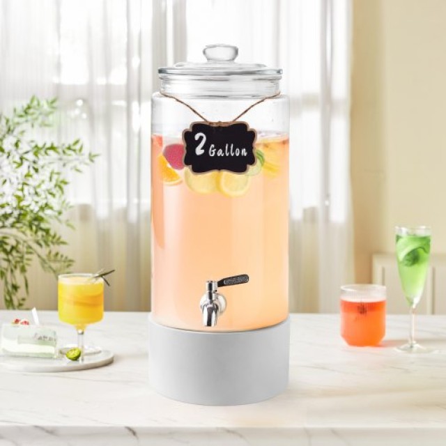 Διανομέας Ποτών VEVOR 7.5L, Γυάλινος με Ανοξείδωτη Βρύση  YLFPQBLFPQWD0RA6IV0