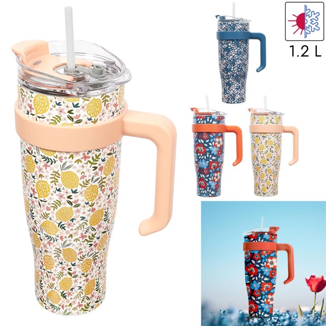 Θερμός Μεταλλικός 560ml Line Take Away Fleur - Κόκκινο KA0439-Red C...