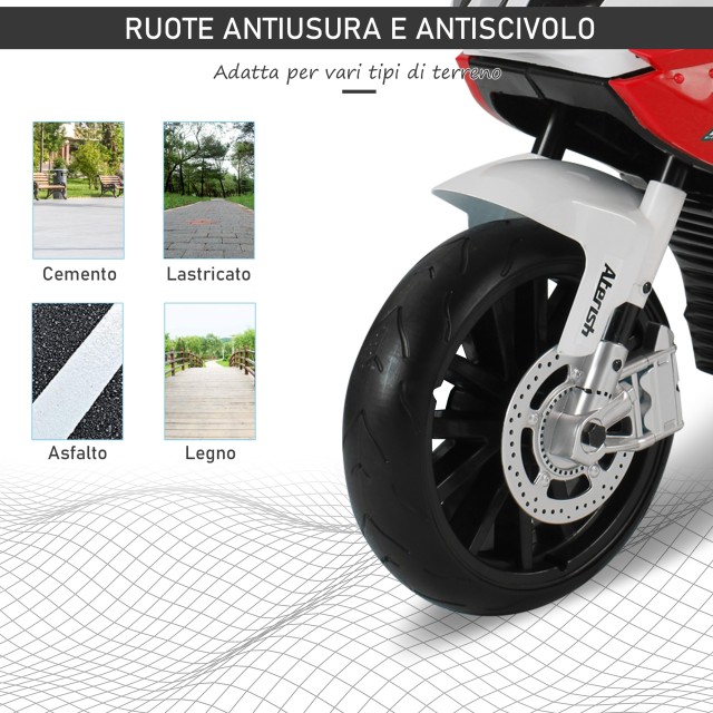 Homcom Ηλεκτρική μοτοσυκλέτα για παιδιά BMW RR 12V, Μαύρο και Κόκκι...