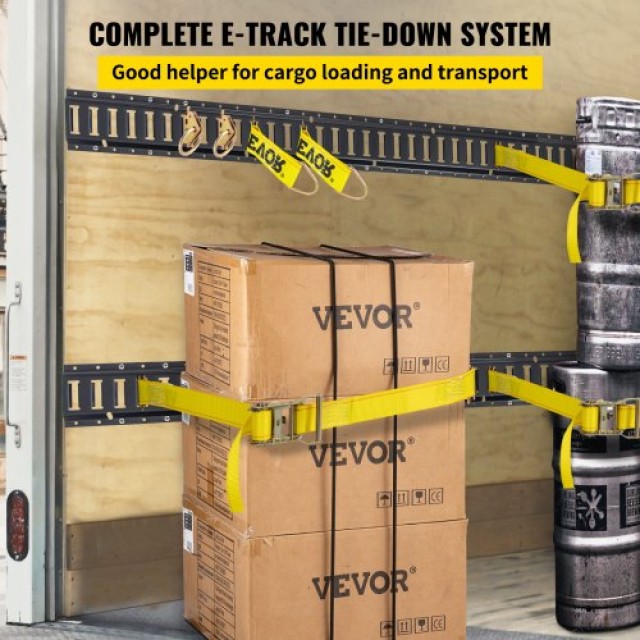 Σετ Δεσίματος VEVOR E Track, 30 Τεμ, 5FT Ράγες & Αξεσουάρ Ασφάλισης για Φορτία, Μοτοσυκλέτες & Ποδήλατα  HSPSE5FT28PCSYVR0V0