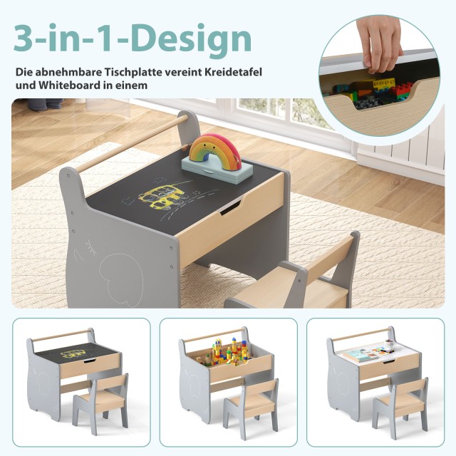 Costway Πολυλειτουργικό Σετ Παιδική Καρέκλα & Τραπέζι με Αναστρέψι... Costway Πολυλειτουργικό Σετ Παιδική Καρέκλα & Τραπέζι με Αναστρέψι...