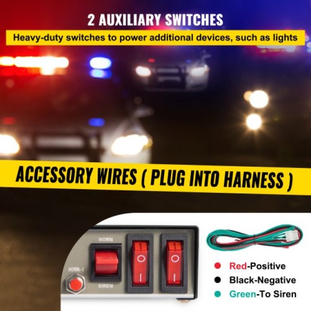 Δέσμη Σειρήνας VEVOR 8 Ήχων, 200W με Σύστημα MIC για Οχήματα Έκτακτ...