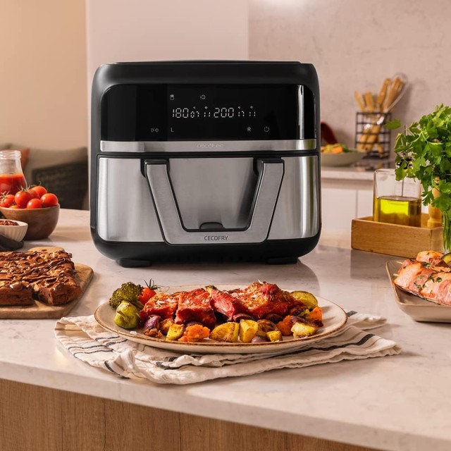 Διπλή Φριτέζα Αέρος - Airfryer 9L με Ψηφιακό Πίνακα και Διαχωριστικό Καλάθι 2850W CEC-100149 Cecotec