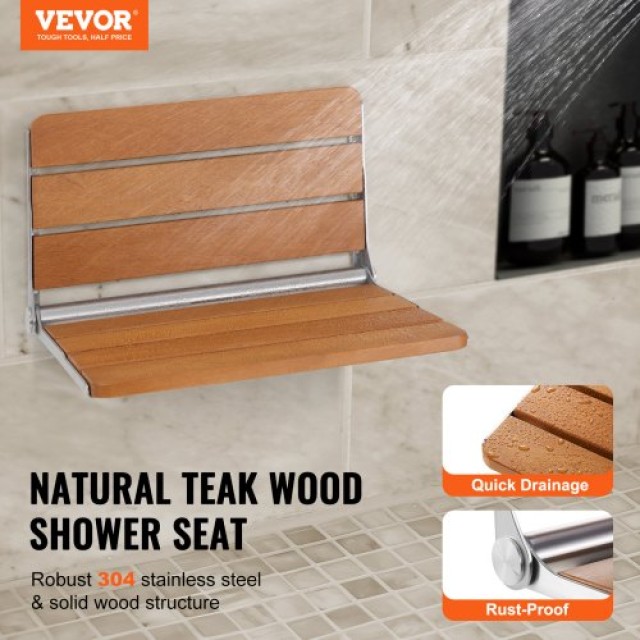 Πτυσσόμενο Κάθισμα Ντους VEVOR Teak 53x41cm Τοίχου 500 lbs  SMKYMWZCYKB2IKH1GV0