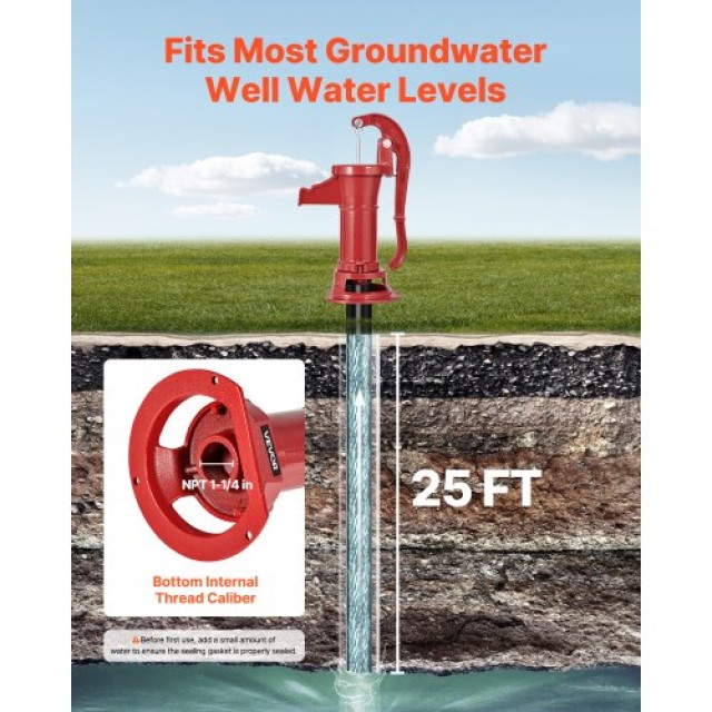 VEVOR Παραδοσιακή Αντλία Χεριού από Χυτοσίδηρο, 25 πόδια Μέγιστη Αν... VEVOR Παραδοσιακή Αντλία Χεριού από Χυτοσίδηρο, 25 πόδια Μέγιστη Αν...