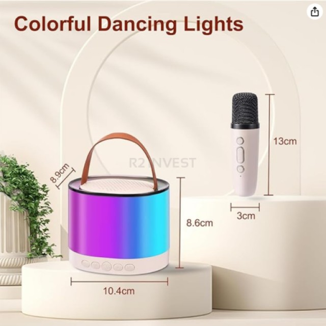 Ασύρματο Ηχείο Karaoke με 2 Μικρόφωνα – Bluetooth 5.2, Hi-Fi 3D Bass, Εφέ Φωνής Ροζ 5908222241810 SPM