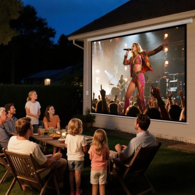 VEVOR Ηλεκτρική Οθόνη Προβολής 1080 HD 3048 mm 4:3 με Τηλεχειριστήρ...