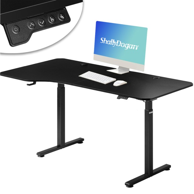 Shally Dogan  Ηλεκτρικό Ρυθμιζόμενο Γραφείο Ύψους 160x75x72-117cm Μαύρο με Κονσόλα Ελέγχου 02840733