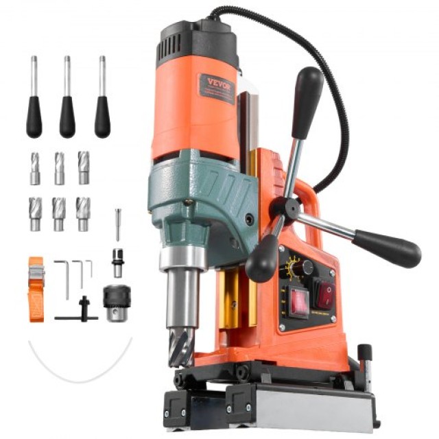 VEVOR Ισχυρό Μαγνητικό Δράπανο 1400 W, 0-850 RPM με 6 Πυρήνες Δράπα...