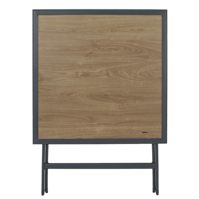 Home Deco Factory Μαύρο Μεταλλικό Πτυσσόμενο Τραπέζι με Επιφάνεια α...