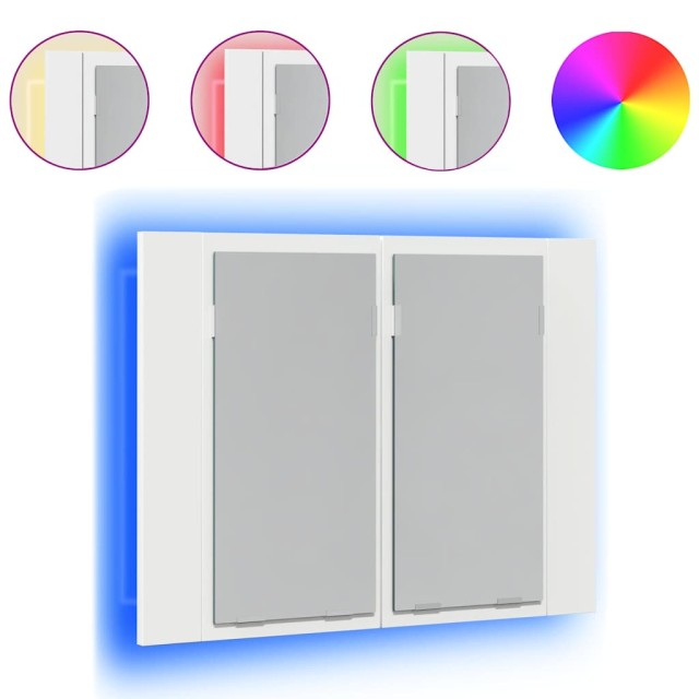 vidaXL Καθρέφτης Μπάνιου με Ντουλάπι LED Λευκός 60x12x45 εκ. Ακρυλι... vidaXL Καθρέφτης Μπάνιου με Ντουλάπι LED Λευκός 60x12x45 εκ. Ακρυλι...