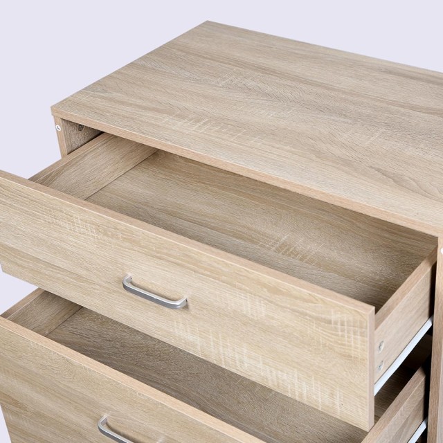 BAKAJI  Κινητό Συρταριέρα Ντουλάπι 5 Συρτάρια σε Ξύλο Μοντέρνου Σχε...