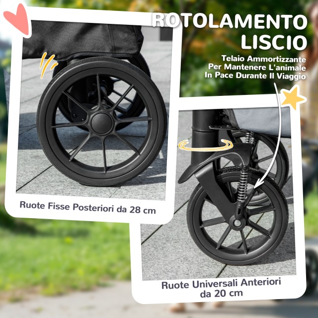 PawHut Πτυσσόμενο καροτσάκι για σκύλους μεγάλου μεγέθους με παράθυρ...