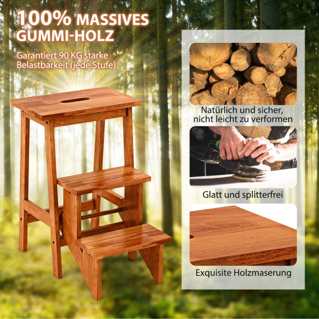 Costway Ξύλινη Σκάλα 3 Σκαλοπατιών με Αντιολισθητικά Σκαλοπάτια και... Costway Ξύλινη Σκάλα 3 Σκαλοπατιών με Αντιολισθητικά Σκαλοπάτια και...