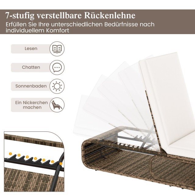 Costway Ρατάν Ξαπλώστρα Κήπου με Ρυθμιζόμενη Πλάτη και Μαξιλάρι, Αν... Costway Ρατάν Ξαπλώστρα Κήπου με Ρυθμιζόμενη Πλάτη και Μαξιλάρι, Αν...